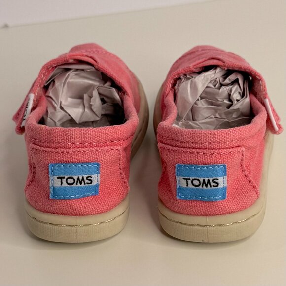 TOMS Child Tiny Alpargata Canvas Loafer Flat Pink Size 6 - Picture 6 of 7
